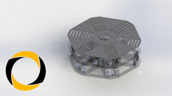 Akkuplatte aus CFK (Carbon) für Hexacopter